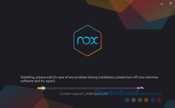 Arahan untuk memasang emulator NoxPlayer di komputer