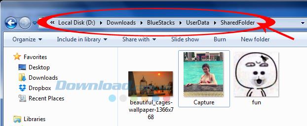 How to upload photos and data from a computer to BlueStacks