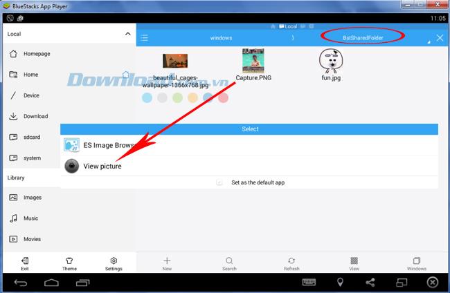 How to upload photos and data from a computer to BlueStacks
