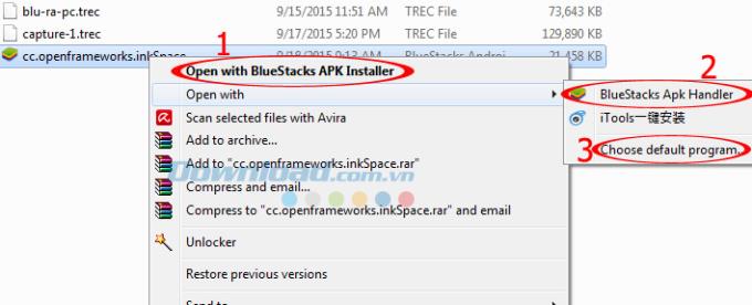 Instructions on how to install the APK file on BlueStacks
