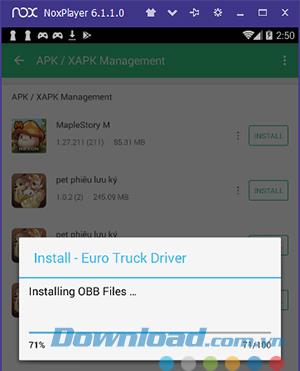 How to install the XAPK file for the Nox Player emulator