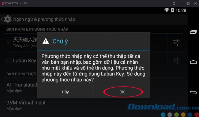Instruksi untuk mengetik bahasa Vietnam pada perangkat lunak emulasi KOPlayer