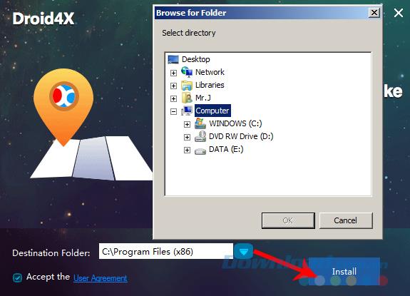 Instructions on how to install Droid4x, Android emulator on the computer