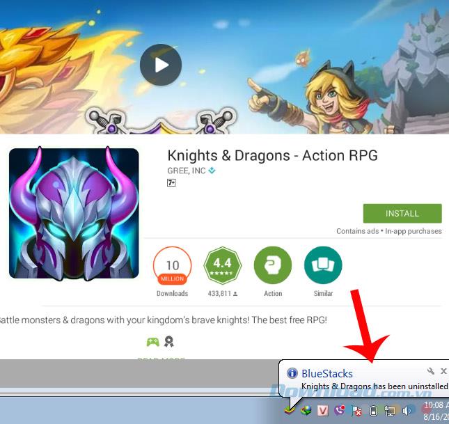 Dua cara untuk memadam aplikasi di BlueStacks