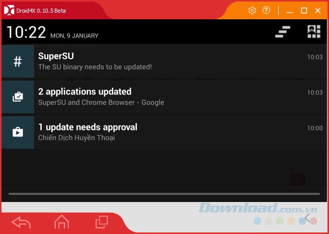 How to update the application installed on the Droid4X emulator