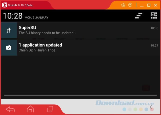 How to update the application installed on the Droid4X emulator