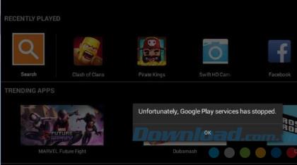 Perbaiki sayangnya, layanan Google Play telah berhenti di BlueStacks