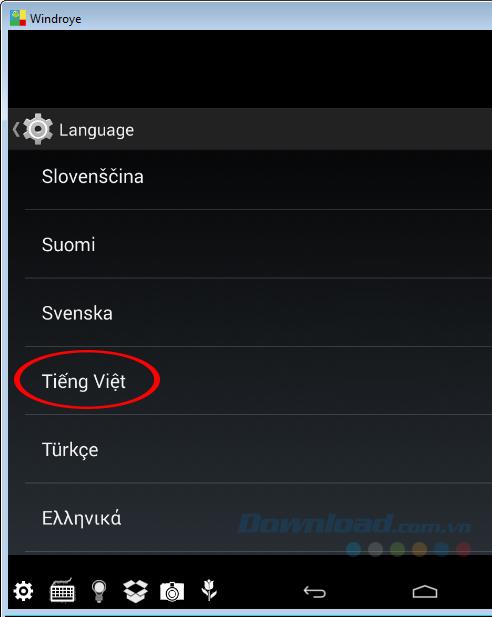 Bagaimana mengubah bahasa Vietnam untuk emulator Windroy