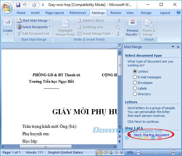 How to mix meeting invitations in Microsoft Word