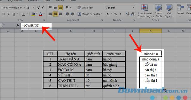 How to change uppercase and lowercase letters in Excel