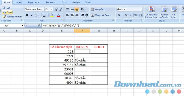 Comment déterminer les nombres pairs et impairs dans Excel