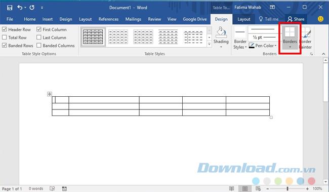 How to create slashes in cell MS Word