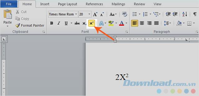 Instructions for writing chemical formulas on Microsoft Word