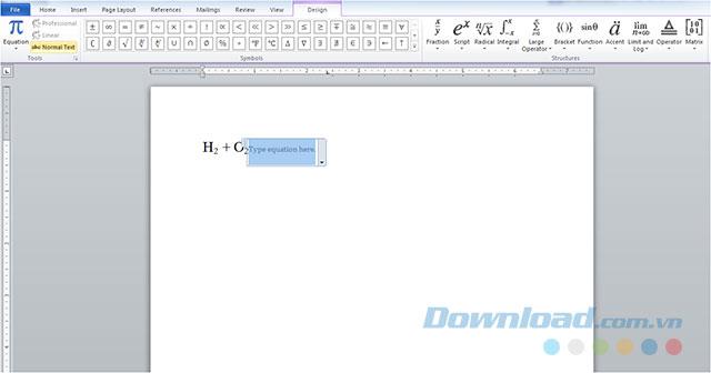 Instructions for writing chemical formulas on Microsoft Word