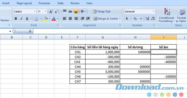 Инструкция по разделению отрицательных и положительных чисел в Microsoft Excel