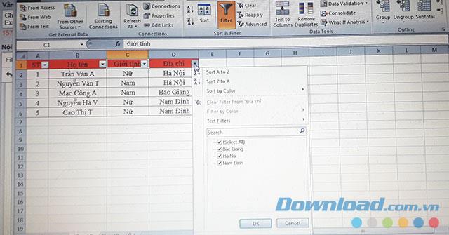 Cara memfilter data secara otomatis di Excel
