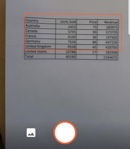 How to turn photos into tables in Excel