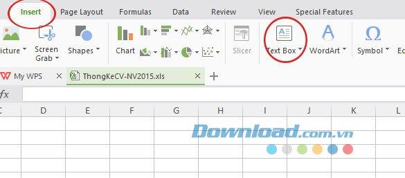 Instructions to create Textbox in Excel