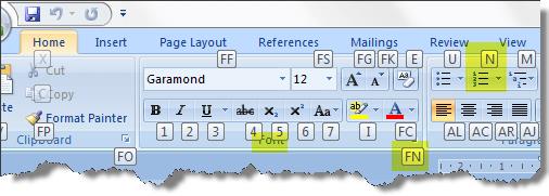 Raccourcis clavier courants dans Microsoft Word