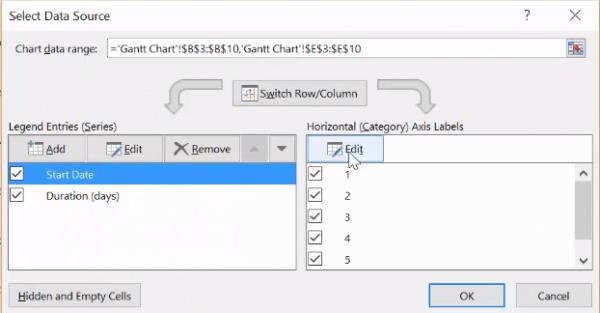 How to create a Gantt diagram with Microsoft Excel
