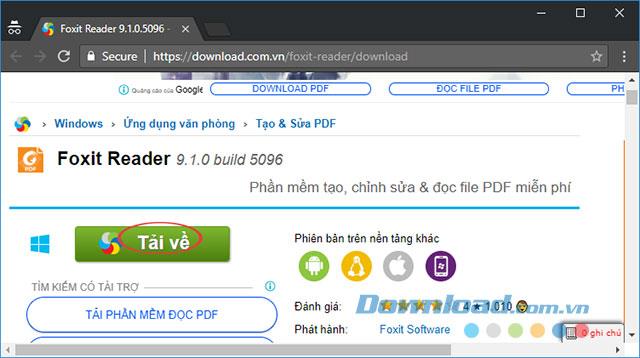Instructions pour télécharger et installer Foxit Reader pour lire les fichiers PDF