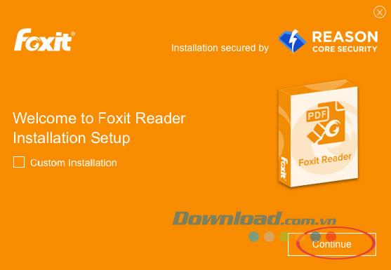 Instructions for downloading and installing Foxit Reader to read PDF files