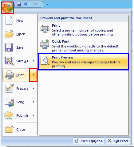 Page numbering in Excel 2016/2013/2010/2007