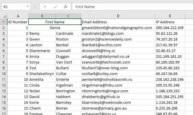 How to merge and unmerge cells in Excel