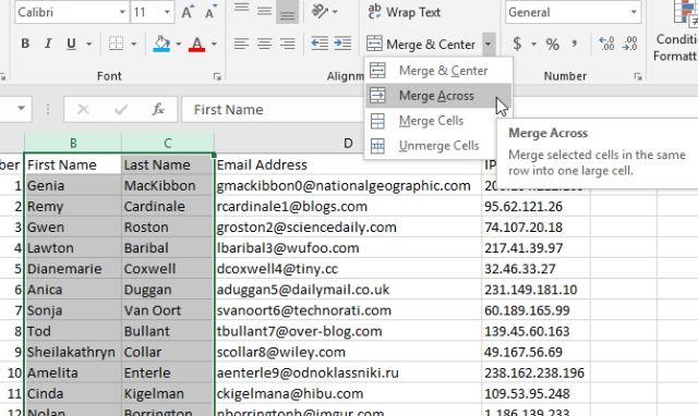 How to merge and unmerge cells in Excel