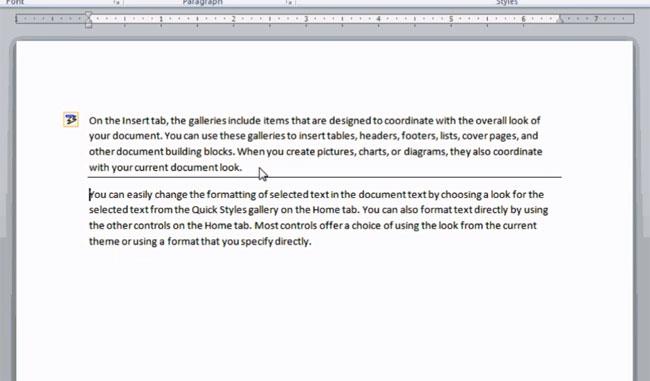 Instructions for deleting horizontal lines in Word