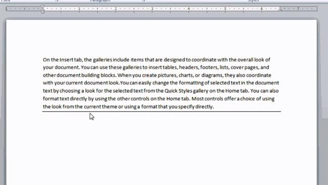 Instructions for deleting horizontal lines in Word