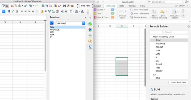 Excel和OpenOffice有什麼區別？