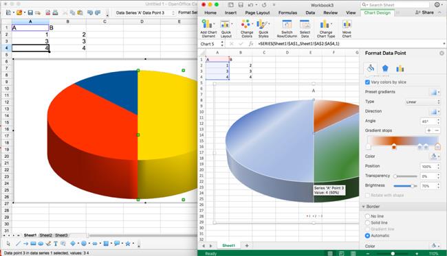 openoffice calculate difference