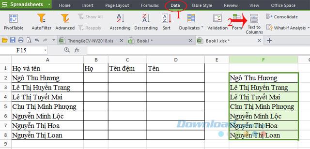 Microsoft Excelde Ad ve Soyadı ayırma yönergeleri