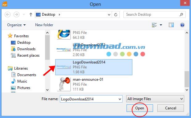 Instructions to insert images into PDF files with Foxit Reader