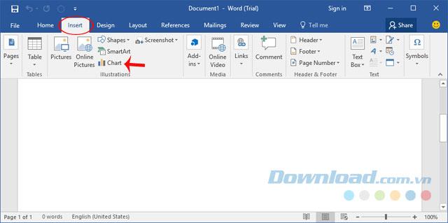 How to create a chart in Microsoft Word 2016