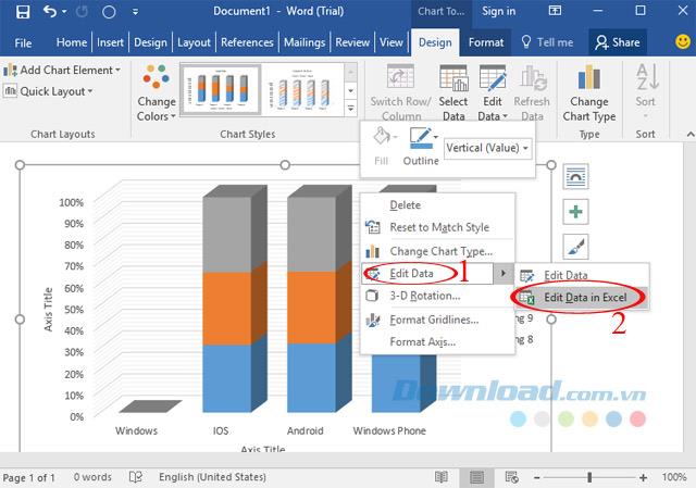 วิธีการวาดแผนภูมิใน Microsoft Word 2016