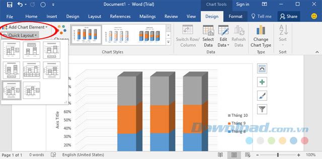 Cara membuat carta dalam Microsoft Word 2016