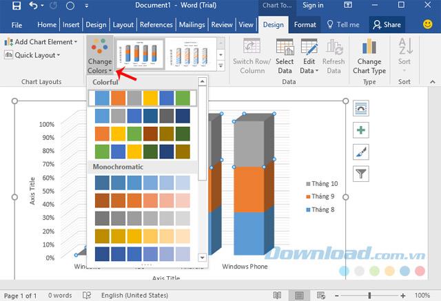 How to create a chart in Microsoft Word 2016