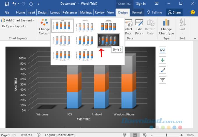 Cara membuat carta dalam Microsoft Word 2016