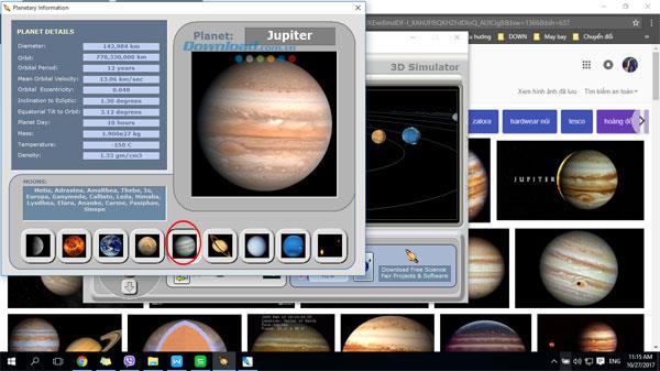 Comment afficher Jupiter sur Solar System 3D Simulator