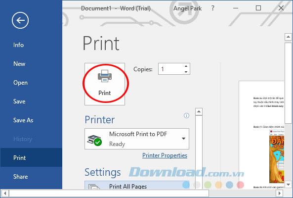 Instructions for printing double-sided paper in Word, Excel and PDF