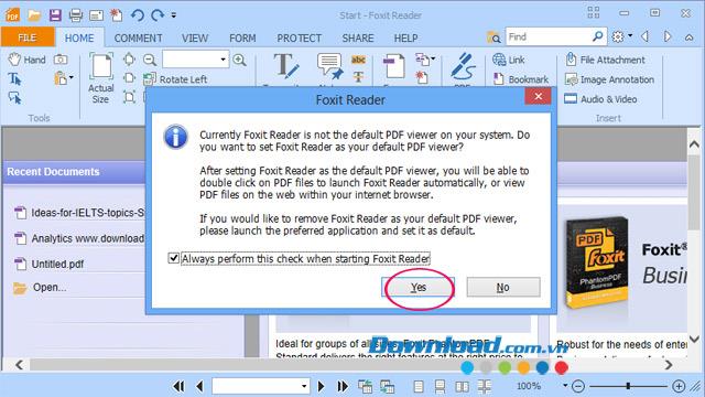 Set default PDF reading with Foxit Reader