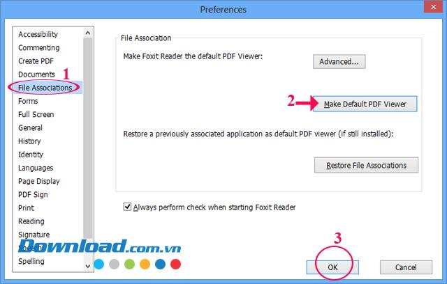 Tetapkan bacaan PDF lalai dengan Foxit Reader