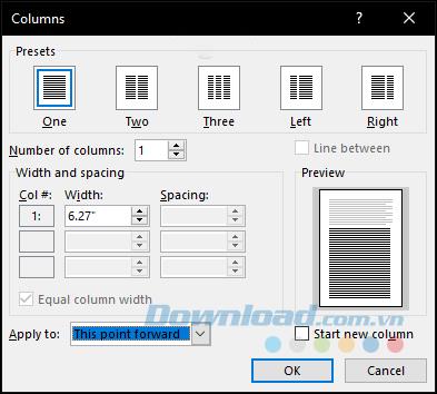 Instructions de création et de rupture de colonnes dans Microsoft Word 2016