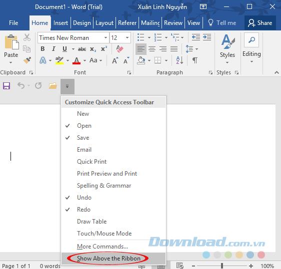 Tips to customize the interface of Microsoft Office 2016