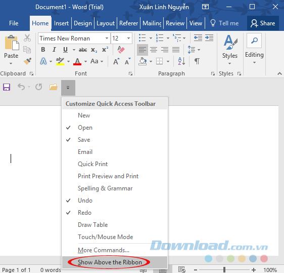 نصائح لتخصيص واجهة Microsoft Office 2016