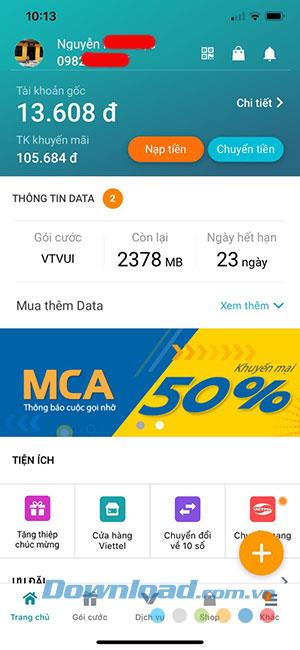 Instruction to top up Viettel cards to get 3GB of high speed data for free in March