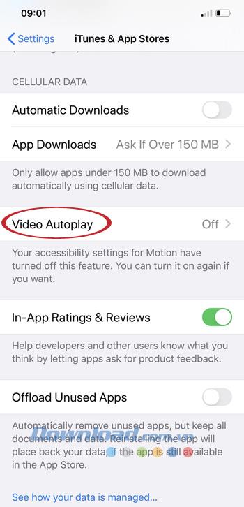 How to turn off the auto-play video feature on iPhone