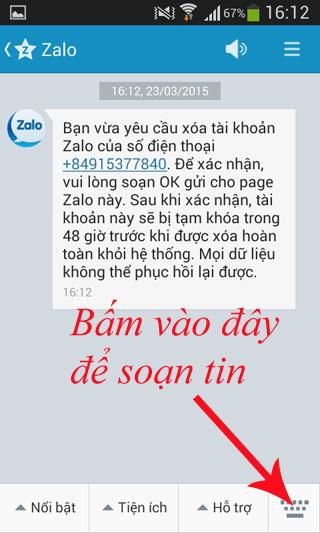How to delete Zalo account on the phone
